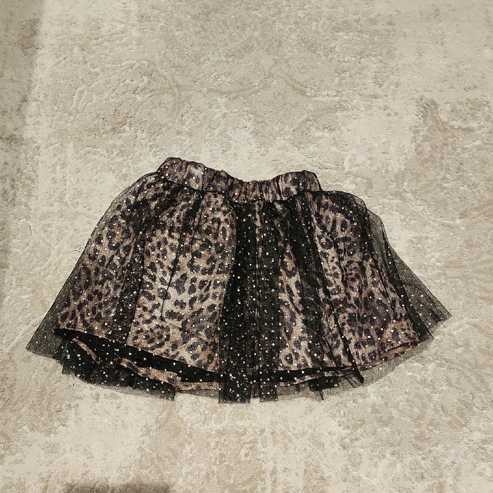 Girls Leopard Print Tulle Skirt